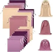 Hillban 20 Pcs Adult Game Toy Storage Bags Microfiber Drawstring Bags Adjustable Toys Organizer Foldable Ditty Bag Pouch Case for Game Toy Cosmetic, 3 Sizes(Pink and Purple)