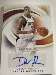 Delon Wright 2019/20 Immaculate Collection Past And Present Auto /75