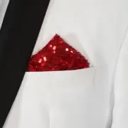NEW - Men's Sequin Point Design Pre-Folded Pocket Square Insert - More Colors