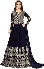 [TRENDMALLS] Women's Georgette Embroidery Anarkali Suit Set