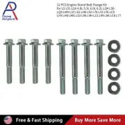 12PCS Engine Stand Bolt Flange Kit for GM LS LT Series Engines 551412 4.8L 5.3L