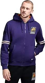 GAME 7 Men's Standard x NBA Officially Licensed Full-Zip Up Long Sleeve Hooded Fleece Sweatshirt