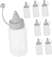 LIGIGWASH 8PCS Plastic Sauce Dispenser Bottles Refillable Kitchen Condiment Storage for Bbq Picnic Travel Food Grade Leakproof Design Easy Measurement