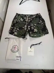 New Moncler Leaf Print Swim Trunks Size: Men's / US L