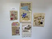 Book page pockets for junk journaling-Set of 5, Handmade
