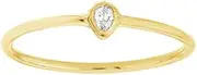 [JewelryWeb] 14ct Yellow Gold 0.05 Dwt Pear Shape Diamond Ring Jewelry Gifts for Women - Ring Size Options Range: L to P