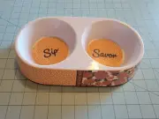Whisker City Brand: "Sip & Savor" Melamine Double Sided Cat Dish - Brand New