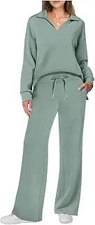 [Dressnu] Long pants two-piece set loose v-neck long-sleeved top Drawstring