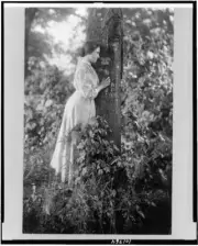 8" x 10" Photo 1907 Helen Keller, Full-Length Portrait, Standing by Tree
