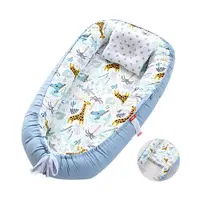 在飛比找ETMall東森購物網優惠-Colorland-純棉附頭枕嬰兒床 多功能新生兒床中床 寶