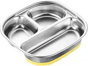 Stainless Steel Kids Plates | Kids Stainless Steel Plates Divided,Dishwasher Safe, Unbreakable Non-Slip Feeding Supplies, Sticks to Tables and Highchairs