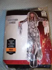 WOMEN'S GRAVEYARD ZOMBIE HALLOWEEN COSTUME DRESS ADULT SMALL 2-4 NEW