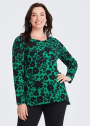 [Virtuelle] Taking Shape Cotton Pop Floral Top Size 26 in Print - Plus Size Women's Clothing Print