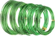 uxcell Bonsai Training Wire 1.0mm/1.5mm/2.0mm/2.5mm/3.0mm, 5 Roll Floral Wire Stems Anodized Aluminum Tree Wire 146 Feet Total for Gardening Branch Fixing, Green