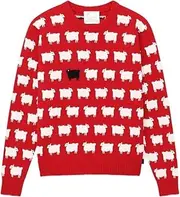 [Generic] Women's Black Sheep Lady Diana Princess Red Wool Sweater/Christmas Red Pullover Jumper