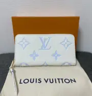 Louis Vuitton Zippy Wallet Round Purse M83308 pastel color Candy Blue