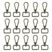 15Pcs Swivel Clasps, 0.78" D Ring Lobster Claw Push Gate Snap Hook, Bronze