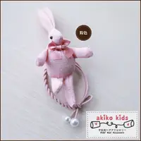 在飛比找PChome24h購物優惠-【akiko kids】棉麻卡通動物造型兒童髮圈 -粉色兔子