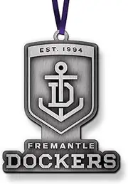AFL Christmas Metal Ornament - Fremantle Dockers - Approx. 70 x 50mm