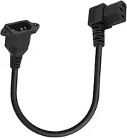 tunghey Left Angle C13 to C14 Panel Mount Power Cable, 90 Degree IEC 320 C13 Female to C14 Male PDU Power Supply Extension Cord for Monitors,Computers,Etc 40CM (Left)