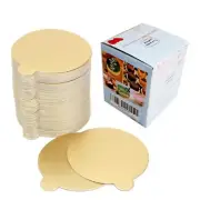 100pcs/Set Round Mousse Cake Boards Gold Paper Cupcake Dessert Displays Tray ...