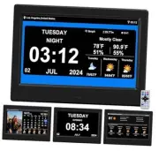 WiFi Digtial Calendar Clock with Day and Date Alarm Clock with Weather