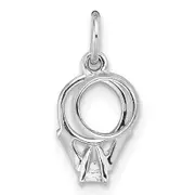 14K White Gold Cz Mini 3D Wedding Ring Charm