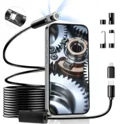 Dual Lens Industrial Endoscope, 1920p Borescope Camera with 8+1 Adjustable Le...