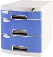 VUCICA 3 Layers Desktop File Cabinet, A4 Type Display Cabinet with Lock Drawer, Low Cabinet for File Storage and Sorting, Office Data Sorting Organizer (Color : A1)