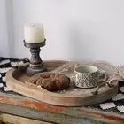 Serving Tray with Double Handle Cups Holder Makeup Organizer Coffee Table Tray