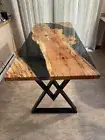 Epoxy Table, dining, sofa, center table top Live Edge Walnut Table, Custom Order