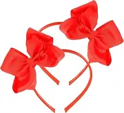 [SOESFOUFU] 2pcs Bow Headband Hair Bows for 8-12 Headband with Bow for Headbands with Bows Headbands for Hair Bow for Girl Bow Headpiece Fashion Headbands Fabric Red