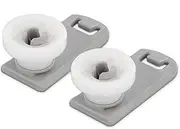DEKAROX Upper Basket Roller with Holder, Set of 2, Replacement for Miele 7649011, 2 x Basket Rollers with 22 mm Diameter 47 mm Length for Cutlery Drawer, Dish Rack Top for Dishwasher