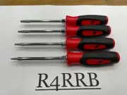 Snap-on Tools USA NEW 4pc RED Mini Soft Grip TORX Screwdriver Set SGTX40BR