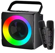 Karaoke Machine, 2024 2PCS Microphone, Wireless Bluetooth Speaker Portable