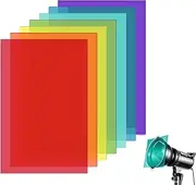 SIRLOMU 7 Pack Color Film Color Filter Film Color Filter Film Color Correction for Photo Studio Strobe LED Lights (Clear)