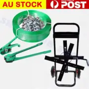 5 in 1 Strapping Machine Set 1.2KM Heavy Duty PET/PP Strap+1K Clip+Tools+Trolley