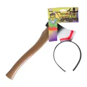 Axe in Head Prop Halloween Props Scary Headbands Bloody Headbands Decorations