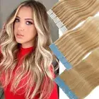 Tape In / on 100% Remy Human Hair Extensions THICK Full Head Skin Weft Highlight