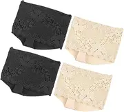 [WRITWAA] 2 Pairs Open Toe Socks for Women Lace Half Socks with Non Slip Design Breathable Comfortable Toe Covers for High Heels Sandals and Flats Skin Tone