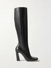 [Amina Muaddi] Amina Muaddi - Marine Leather Knee Boots - Black - IT42 IT 42 Black
