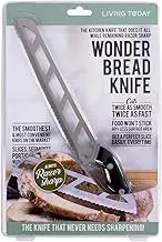 Living Today Serrated Bread Knife,Razor Sharp Bread Cutter Brisket Knife,High Carbon Stainless Steel Forged Cooking Knife for Meat,Vegetables (Bread Knife)