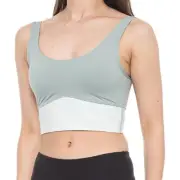 NWT Women's Under Armour Green Meridian Fitted Crop Tank Top Built In Bra