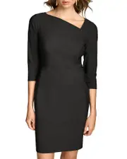 Donna Karan Asymmetric Neck Sheath Dress