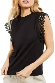 Ted Baker Womens Ulayna Lace Sleeve Top US 2 Black Ted 1 - NWT $99 - NWT $99