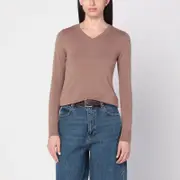 ['S Max Mara] Camel-coloured wool sweater M Brown