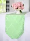 60 inch mint green quatrefoil table runner