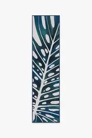 75' x 305' | Machine Washable Runner Rug | Kid & Pet Friendly | Indoor Rug | Outdoor Panama Teal Blue Rug | Ruggable
