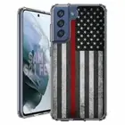 For Samsung Galaxy S20 S21 S23 S24 FE 5g TPU Case+Glass(Red US Flag)