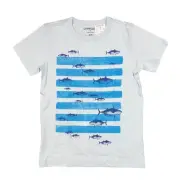 NWT J. Crew Boys' Light Blue W/Swimming Fish Graphic T-Shirt - SIZE 4-5